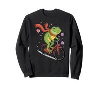 Frog on Bicycle Autumn Leaves Scarf Fall Cycling Toad Rider Sweatshirt