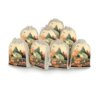 Frog on Mountain Bunches Pocket Cotton And Hemp with Drawstring 8 Pieces Reusable Gift Bags Jewelry Pouch for Wedding DIY Craft Party (4.9 X 6.7 Inch)