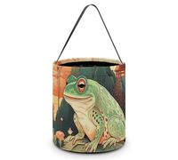 Frog on Mountain Halloween Tote Candy Bags Trick Or Treat Candy Bags Reusable Candy Basket With Handles Multipurpose Gifts Bag For Festival Party Gathering