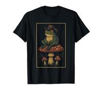 Frog on Mushroom - Cottagecore Goblincore Aesthetic T-Shirt