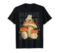 Frog on mushrooms. Magic. Quiet Worlds, Wild Wonder. T-Shirt