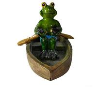 Frog Ornament, Resin Floating Frog Statue Garden Pond Ornament Indoor Outdoor Water Feature Decorative Sculpture(Frog logging)