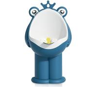 Frog Pee Training, Potty Training Urinal for Boys Kids Toddler Standing Urinal Wall-Mounted Frog Shape Pee Trainer with Funny Aiming Target (Deep Blue)