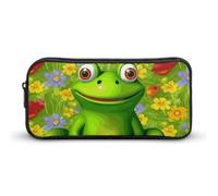 Frog Pencil Case - Large Aesthetic Makeup Bag Multi-Purpose Pencil Pouch Cute Cosmetic Bag with Zipper Closure for Office, Home, Study & Travel