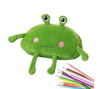 Frog Pencil Case | Soft Plush Large Stationery Crayon Case - Creative Stuffed This Cosmetic Bag, Storage Capacity. Fun and Functional, it can Store lTheme Crayon Pouch for Pens, Pencils, Erasers, a