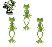 Frog Plant Stand, 3PCS Cute Green Frog Flower Pot Hugger & Plant Climbing Fixture Clips - Multipurpose Vine Traction Support for Indoor/Outdoor Garden Decor, Cartoon Plant Branch Tie Down Holder