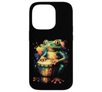 Frog Playing Djembe - Colorful Drum Street Art Case for iPhone 14 Pro