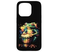 Frog Playing Djembe - Colorful Drum Street Art Case for iPhone 15 Pro