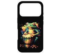 Frog Playing Djembe - Colorful Drum Street Art Case for iPhone 17 Pro
