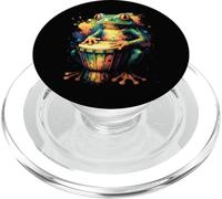Frog Playing Djembe - Colorful Drum Street Art PopSockets PopGrip for MagSafe