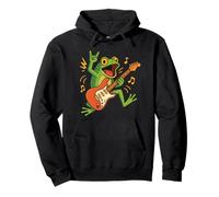 Frog Playing Guitar Rock and Roll Electric Guitar Pullover Hoodie