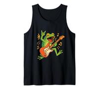 Frog Playing Guitar Rock and Roll Electric Guitar Tank Top