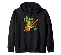 Frog Playing Guitar Rock and Roll Electric Guitar Zip Hoodie