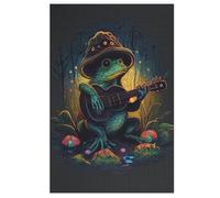 Frog Playing Guitar Wooden Jigsaw Puzzles for Adults 1000 Piece Puzzle for Kids & Teens, Fun Educational Games for Family Game Night 78×53cm