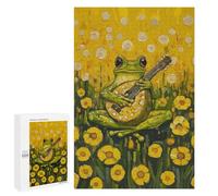 Frog Playing Mandolin Adult Wooden Jigsaw, 1000 PCS - Creative Indoor Hobby - for A Rewarding Weekend Challenge