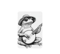 Frog Playing The Banjo Line Art Car Air Fresheners 4 Pcs Hanging Scented Cards Fragrance Scented Cards For Car Aromatherapy Tablets