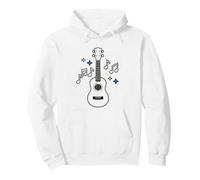 Frog Playing Ukulele Lily Pad Cottagecore Whimsical Musician Pullover Hoodie