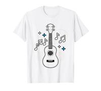 Frog Playing Ukulele Lily Pad Cottagecore Whimsical Musician T-Shirt