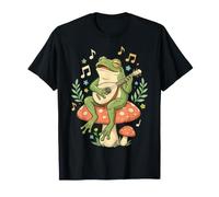 Frog Playing Ukulele Mushroom Funny Lover Music Pjs Kids T-Shirt