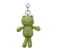 Frog Plush Keychain - PP Cotton Short Plush 10cm Soft Stuffed Design | Cute Bag Charm Toy with Durable Clip, Backpack Decoration, Daily Use Accessory | Cartoon Frog Pendant Gift Birthday Party Favor