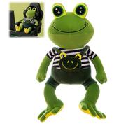 Frog Plush Toy, Soft Stuffed Animal with Long Legs Cute Overalls, Huggable Green Plushie for Bedtime Cuddles, Home Sofa Decor, Christmas Birthday Gift for Friend (Green-B (35CM))