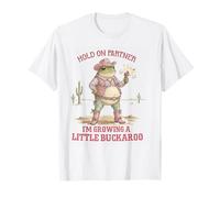 Frog Pregnancy Hold On Partner I'm Growing A Little Buckaroo T-Shirt