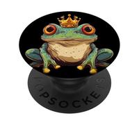Frog Prince with Crown for a Fun Fantasy Vibe PopSockets Adhesive PopGrip