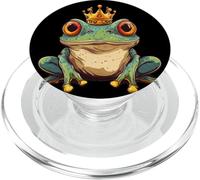 Frog Prince with Crown for a Fun Fantasy Vibe PopSockets PopGrip for MagSafe