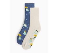 Frog Print Cropped Welly Socks 2 Pack 4-8