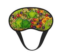 Frog Print Sleep Mask for Side Sleepers Cute Blackout Eye Mask Shades Cover for Home or Travel