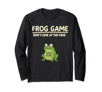 Frog Pun Amphibian Funny Frog Game Don’t Look at The Frog Long Sleeve T-Shirt