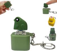 Frog Quaking Key Ring, Rechargeable Fidget Toy with Colourful Lights and Sound, Creative Quaking Frog Buttons for Fears and Sensory Fun (1 x Frog)