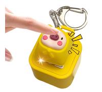 Frog Quaking Key Ring, Rechargeable Fidget Toy with Colourful Lights and Sound, Creative Quaking Frog Buttons for Fears and Sensory Fun (1 x Pig)