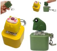 Frog Quaking Keychain, Rechargeable Fidget Toy with Colourful Lights and Sound, Creative Quaking Frog Buttons for Anxiety and Sensory Fun (Pig + Frog)
