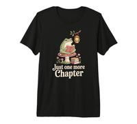 Frog Reading Mushroom Lantern Woodland One More Chapter Premium T-Shirt