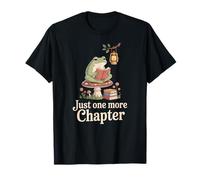 Frog Reading Mushroom Lantern Woodland One More Chapter T-Shirt