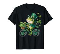 Frog Riding a Bike Patricks Day Lucky Irish Bicycle Cyclist T-Shirt
