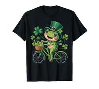 Frog Riding a Bike Patricks Day Lucky Irish Bicycle Cyclist T-Shirt