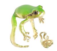 Frog Ring,Tree Frog Ring - Open Adjustable Funny Weird Nature-Themed Finger Jewelry For Adults Kids Women Girls Animal Lovers