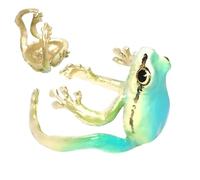 Frog Ring - Tree Frog Ring - Resin Adjustable Open Animal Ear Cuffs - Cute No Piercing Animal Cuff Earrings For Children, Girls, Boys, All Ages