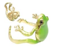 Frog Ring - Tree Frog Ring - Resin Adjustable Open Animal Ear Cuffs - Cute No Piercing Animal Cuff Earrings For Children, Girls, Boys, All Ages