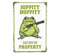 Frog Room Metal Tin Sign Funny Bedroom Door Vintage Hippity Hoppity Get Of My Property No Trespassing Warning Retro Frogs Home Mushroom Decorations Room Rules Garden Bathroom 8x12 Inch