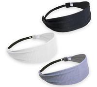 FROG SAC Sport Headbands for Girls, Adjustable Non Slip Athletic Sports Hair Bands for Women, Teen Girl Black Gray White Stretch Elastic Workout Mesh Headband for Yoga Running Exercise Soccer