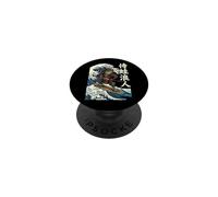 Frog Samurai Surfing Japanese Wave PopSockets Adhesive PopGrip