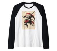 Frog Samurai Warrior Katana Ukiyoe Ronin Raglan Baseball Tee