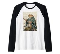 Frog Samurai Warrior Katana Ukiyoe Ronin Raglan Baseball Tee