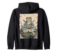 Frog Samurai Warrior Katana Ukiyoe Ronin Zip Hoodie
