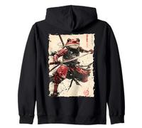 Frog Samurai Warrior Katana Ukiyoe Ronin Zip Hoodie