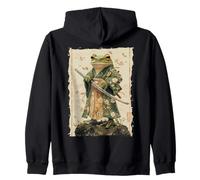 Frog Samurai Warrior Katana Ukiyoe Ronin Zip Hoodie
