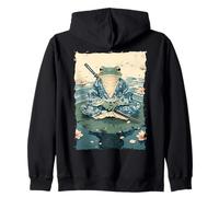 Frog Samurai Warrior Katana Ukiyoe Ronin Zip Hoodie